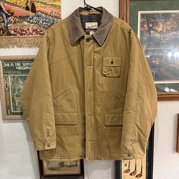 Woolrich Other - Vintage 90s Woolrich Blanket Plaid‎ Lined Designer Brown Chore Jacket Size XL